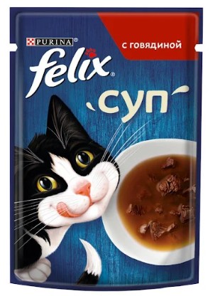 Суп для взрослых кошек с говядиной 48гр